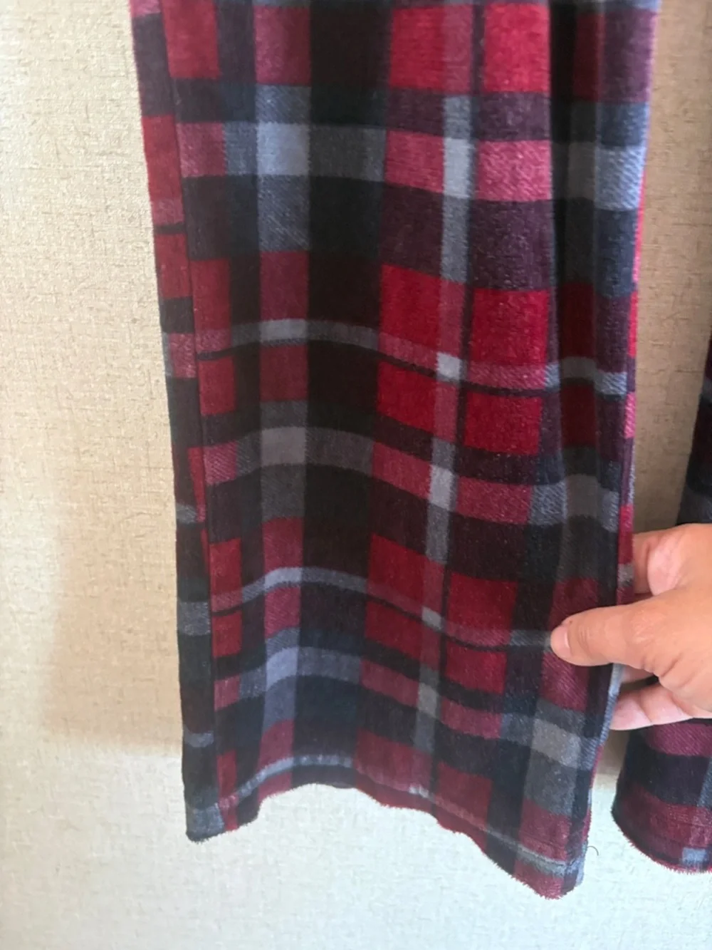 Columbia Mens Small Plaid Fleece Pajama Sleep Pants Lounge Bottoms Red Gray